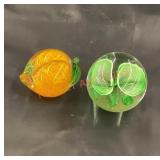 Vintage glass paper weights