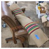 Approximately 3 ft wide vintage Mexican style rug