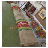 Approximately 3 ft wide vintage Mexican style rug