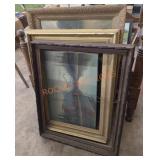 Large vintage empty frames and artwork lot