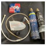 CO2 cartridges, CO2 tanks and accessories lot