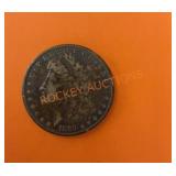 1889 Morgan silver dollar