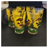 Vintage Pansy peanut butter glasses, set of 6