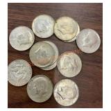 1968 Kennedy silver half dollars 12 total