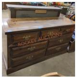 Lenoir House 7 drawer dresser w mirror 58"x18"x32"