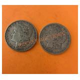 1883 Morgan silver dollars