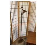 Antique 64 inch high cast-iron painted brass