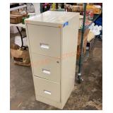 Three drawer, metal filing cabinet