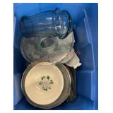 Misc. glassware tote lot