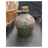 Antique jug stamped Cowden with handmade wooden