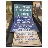 Vintage store signs