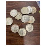 1969 Kennedy silver half dollars 14 total