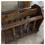 Vintage wooden magazine rack