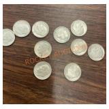 1946 through 1954 dimes ,10 total