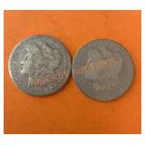 1882 Morgan silver dollars
