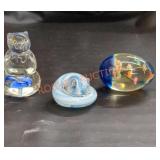 Misc. Glass paperweights and sculpture