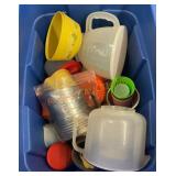 Misc vintage plastic storage containers  tote