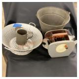 Vintage metal kitchen, and household items