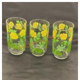 Vintage floral, drinking glasses