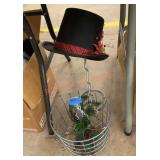 Hat display and metal basket
