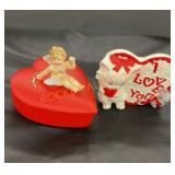 Vintage Napcoware Valentines porcelain box and