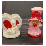 Vintage Lefton valentines vases