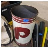 Vintage Phillies trashcan and contents