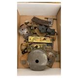 Miscellaneous antique hinges, knobs, and metal