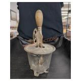 Vintage egg beater with glass bowl