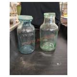 Vintage glass bottles with lids