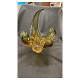 Vintage hand blown art glass, unique vase