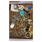 Vintage costume, jewelry, Tray lot