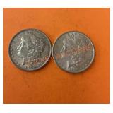 1886 Morgan silver dollars