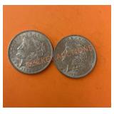 1921 Morgan silver dollars