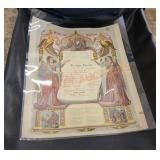 Vintage birth and baptism certificate from 1901