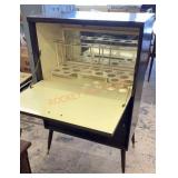 Vintage MCM lighted bar cabinet