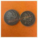 1879 and 1881 Morgan silver dollars