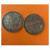 1886 silver Morgan dollars