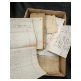 Vintage letters and records. Some stamped by