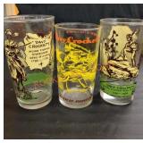 Vintage Davy Crockett peanut butter glasses and