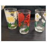 Vintage Chrysanthemum, Poppy, and Canterbury Bell