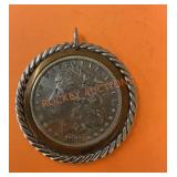 1879 Morgan, silver, dollar turned into pendant