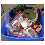 Christmas stuffed animal and decor tote lot