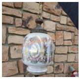 Vintage pendant mother of pearl light fixture