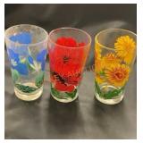 Vintage peanut butter glasses set of three,(Wake