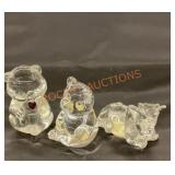 Princess house, crystal figurines(bears, cow)