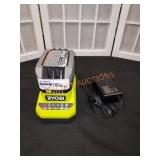 Ryobi 18V 4AH. Battery and charger. Located in