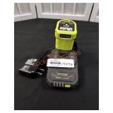 Ryobi 18V 1.5ah. Battery and charger. Located in