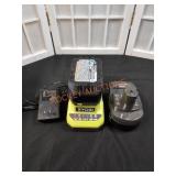 Ryobi 2 18V 4Ah. Battery and charger. Located in