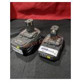 Ryobi 18v 4ah & 2ah Batteries Only (2 Batteries)